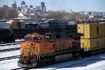 Eastbound stack train eases to a stop
